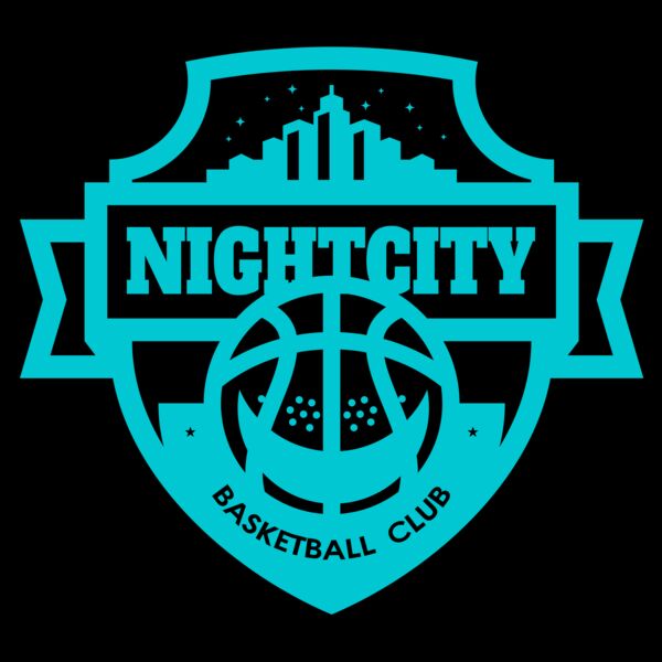 Night city Basketball club logo template Miniatura