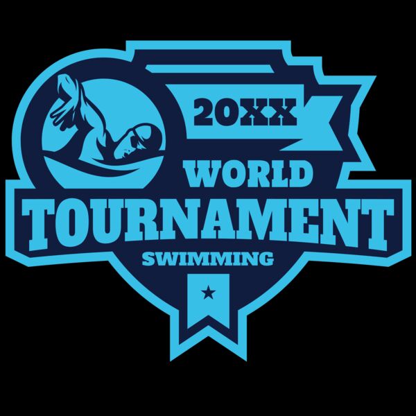 Tournament World  Swimming logo template Miniatura