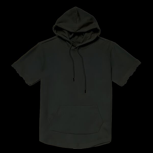 Hoodie Manga Corta Unisex: Gorro y Bolsa Miniatura